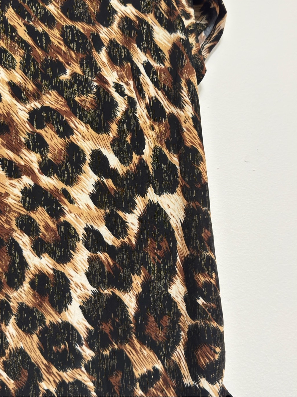 Blush Women’s 3X Leopard Print Tunic Top Gold Foil FLAWLESS 10 Short Sleeve - Picture 9 of 10